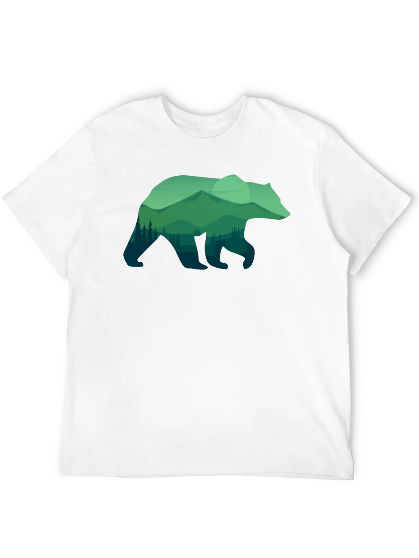 Nature Bear Graphic T-Shirt - Black