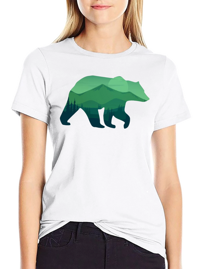 Nature Bear Graphic T-Shirt - Black