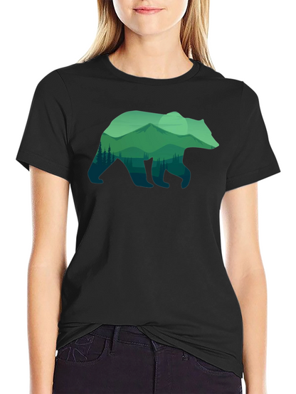 Nature Bear Graphic T-Shirt - Black