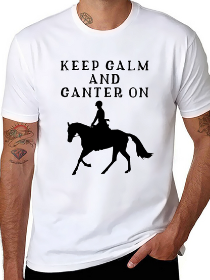 Keep Calm and Canter On Horse Riding T-Shirt