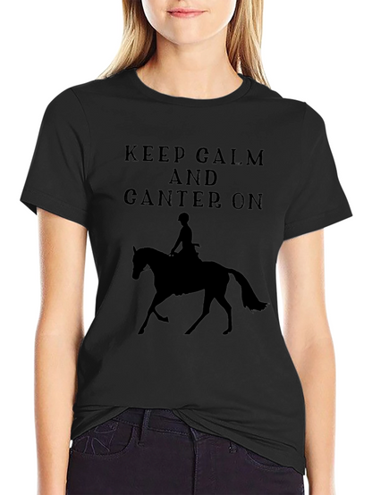 Keep Calm and Canter On Horse Riding T-Shirt