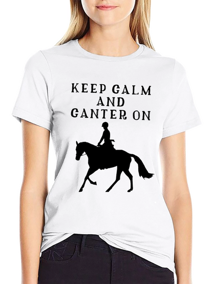 Keep Calm and Canter On Horse Riding T-Shirt