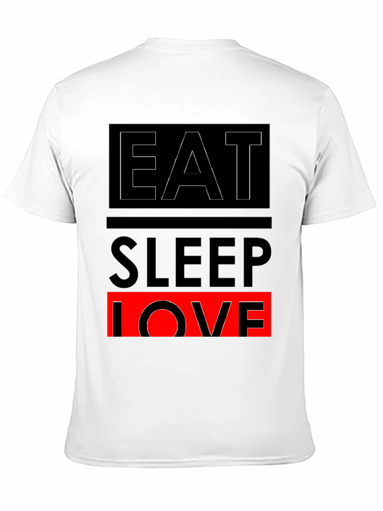 Eat Sleep Love Graphic Print Black T-Shirt