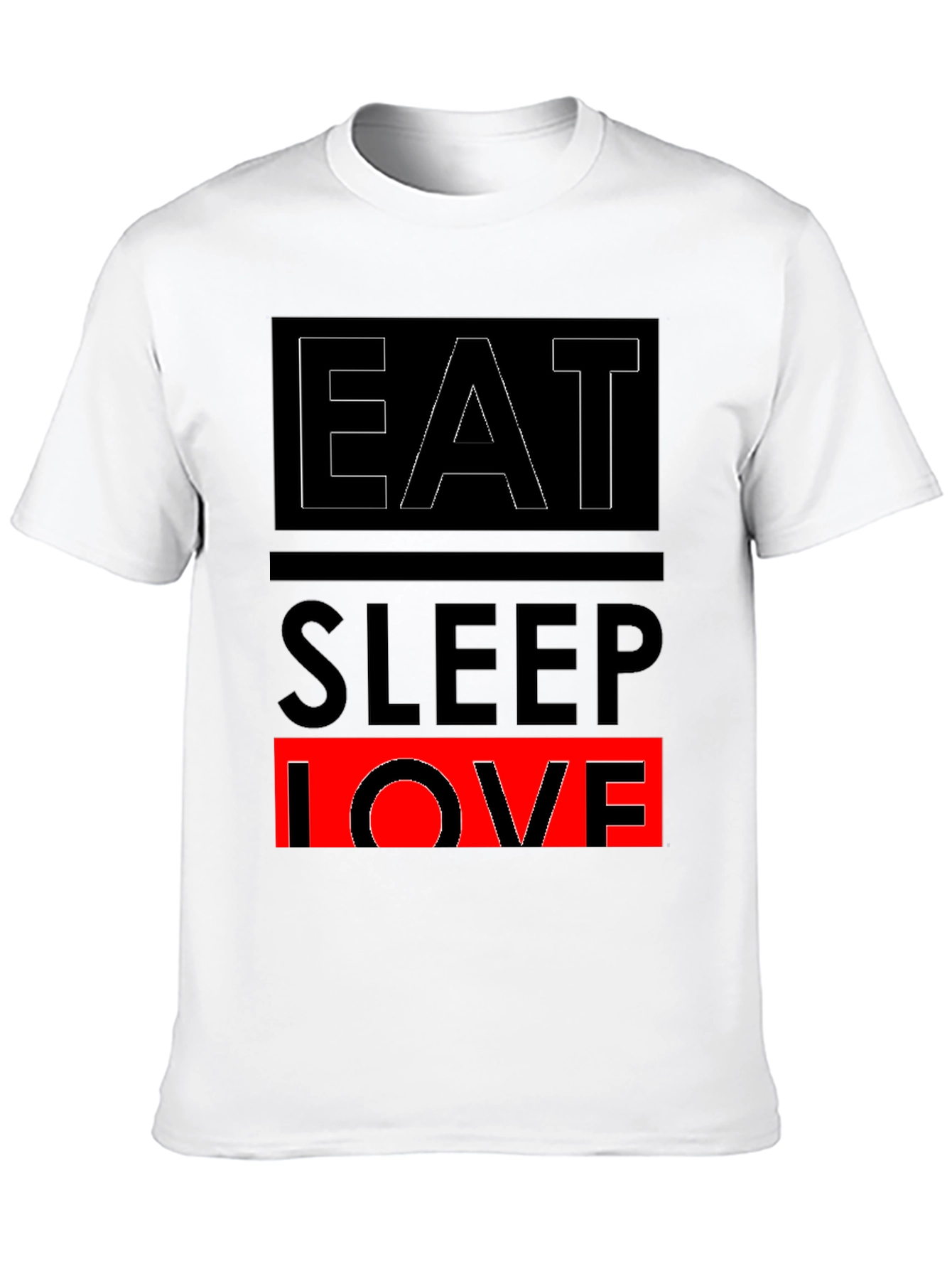 Eat Sleep Love Graphic Print Black T-Shirt