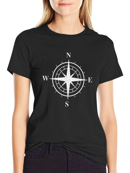 Compass Rose Graphic T-Shirt - Black