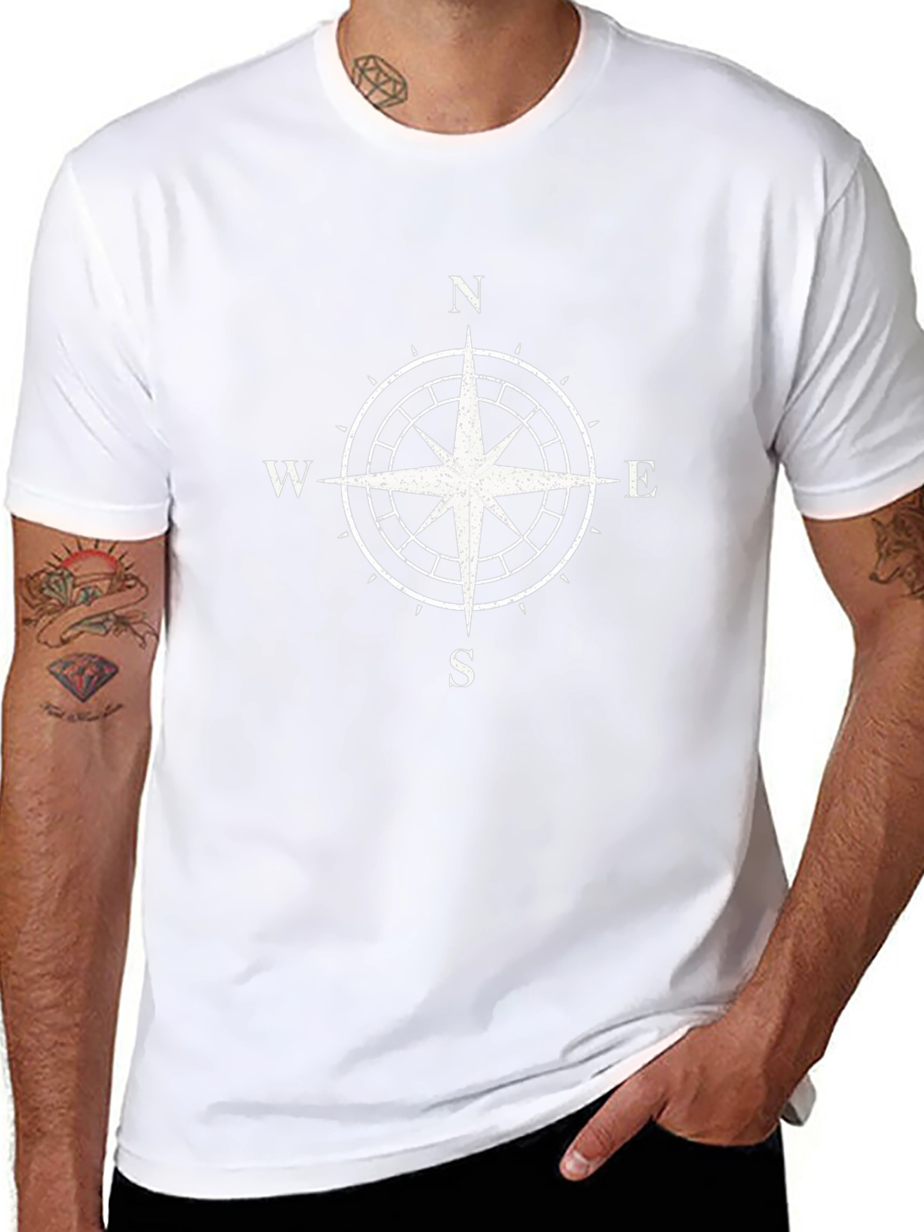 Compass Rose Graphic T-Shirt - Black