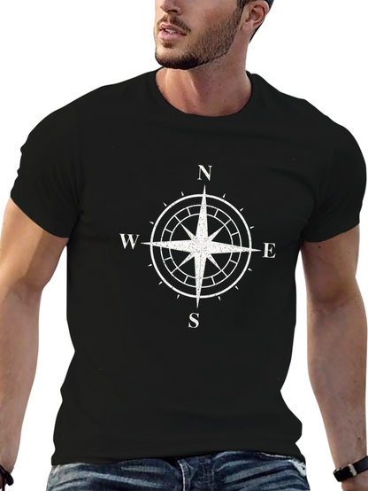 Compass Rose Graphic T-Shirt - Black