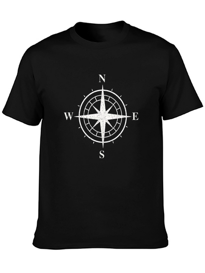 Compass Rose Graphic T-Shirt - Black