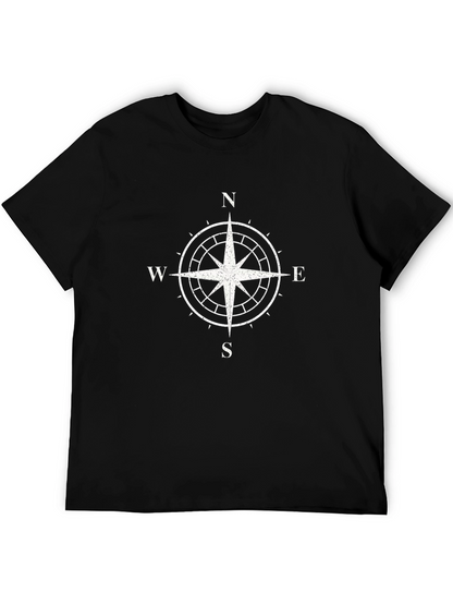 Compass Rose Graphic T-Shirt - Black