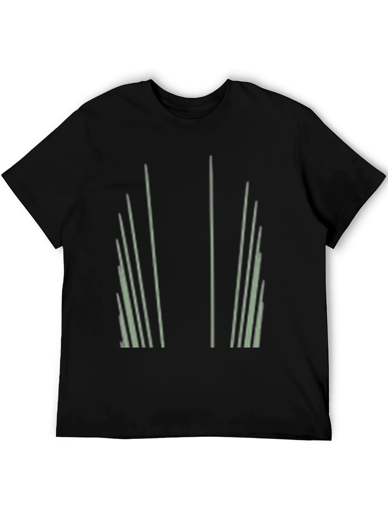 Abstract Striped Graphic Print Black T-Shirt