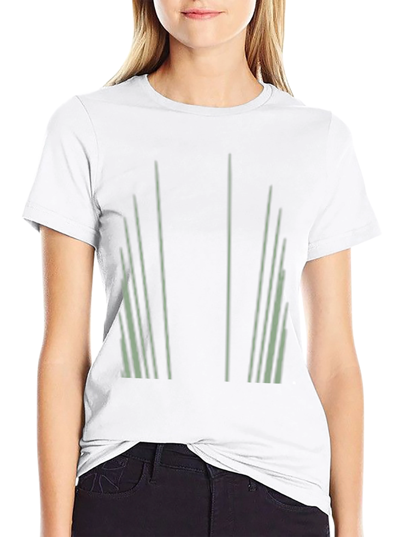 Abstract Striped Graphic Print Black T-Shirt