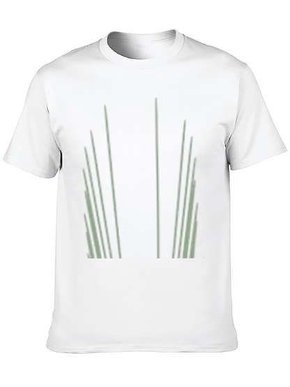 Abstract Striped Graphic Print Black T-Shirt