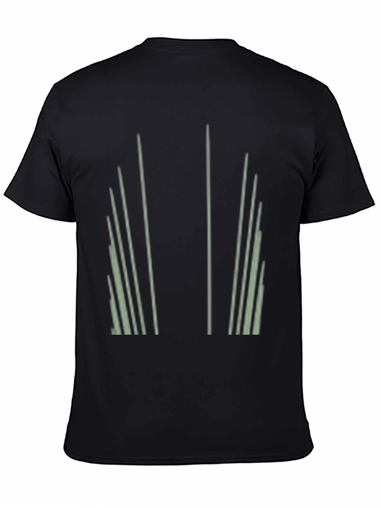 Abstract Striped Graphic Print Black T-Shirt