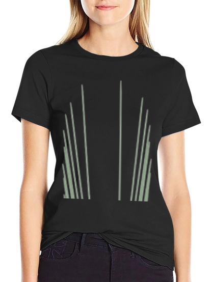 Abstract Striped Graphic Print Black T-Shirt