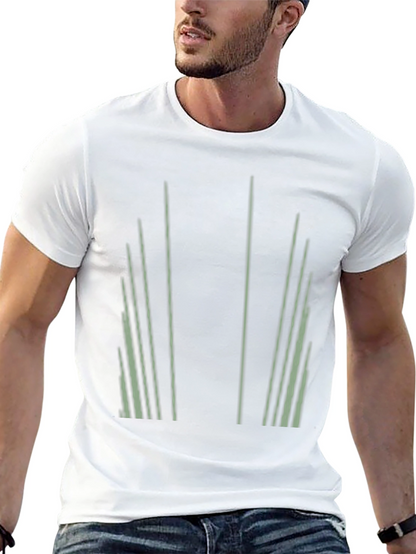 Abstract Striped Graphic Print Black T-Shirt