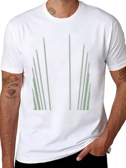 Abstract Striped Graphic Print Black T-Shirt