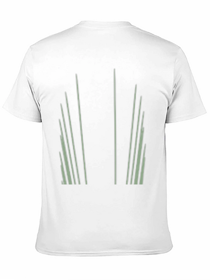 Abstract Striped Graphic Print Black T-Shirt