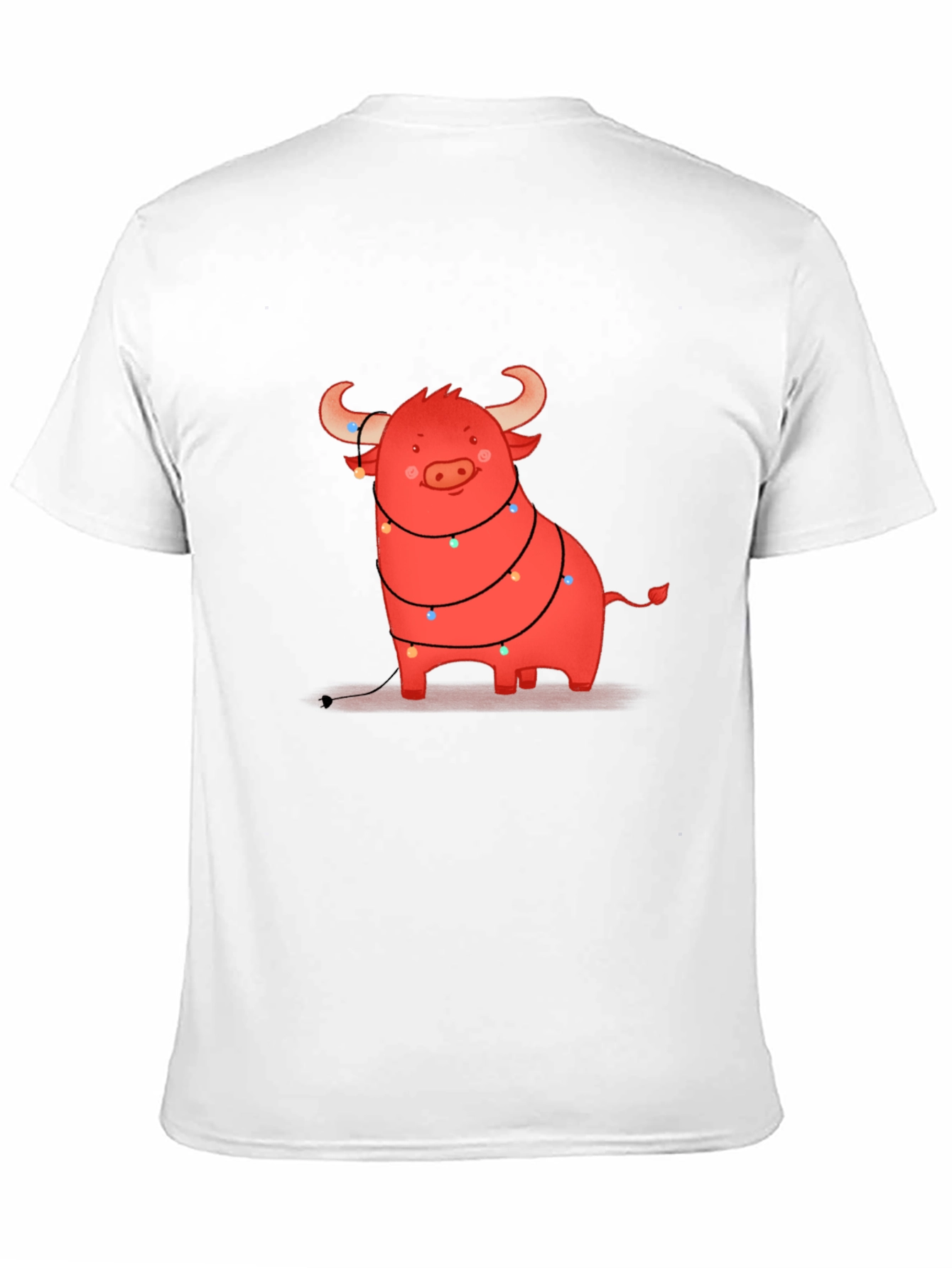 Festive Bull Graphic Tee - Holiday Cheer