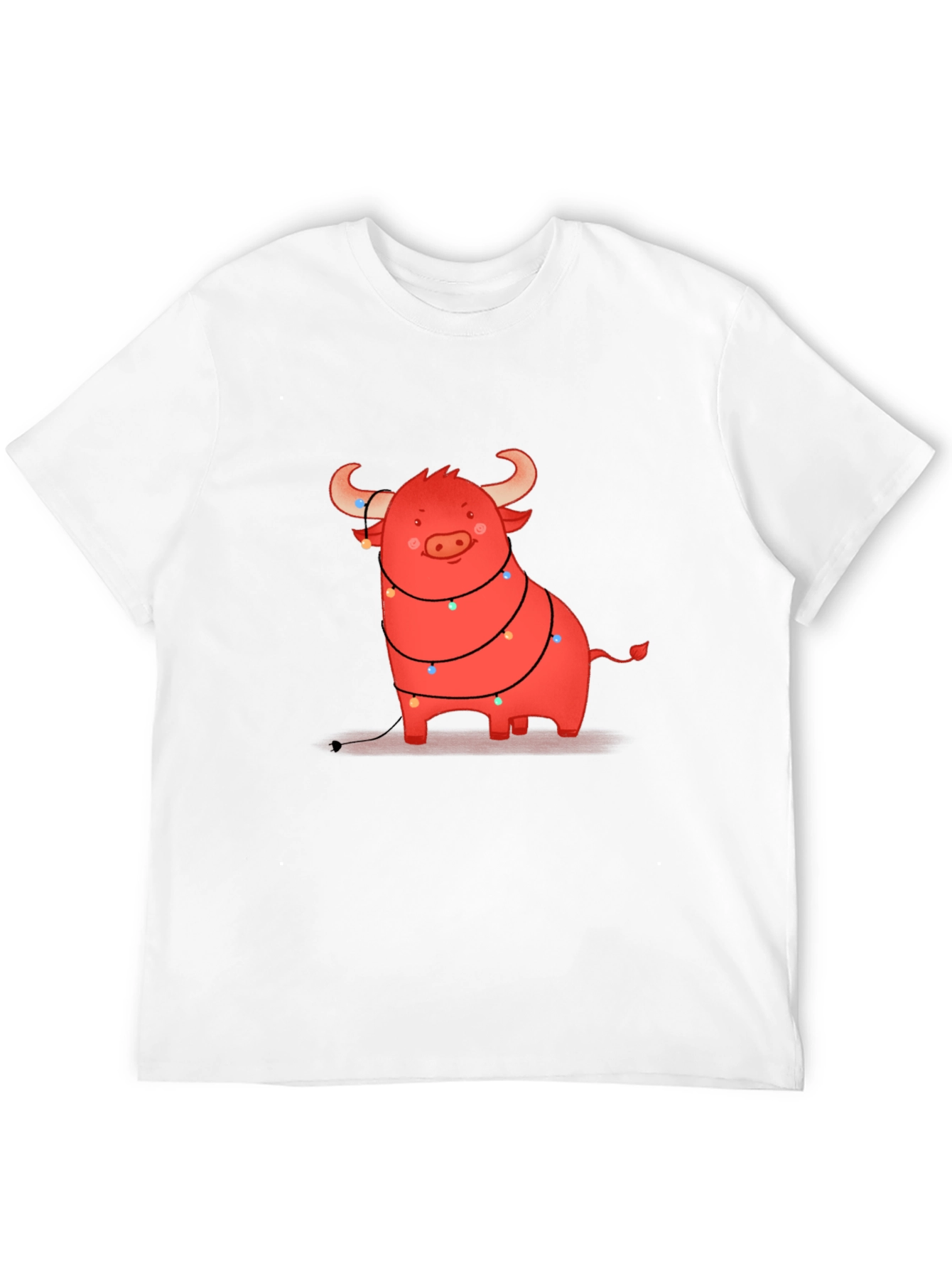 Festive Bull Graphic Tee - Holiday Cheer