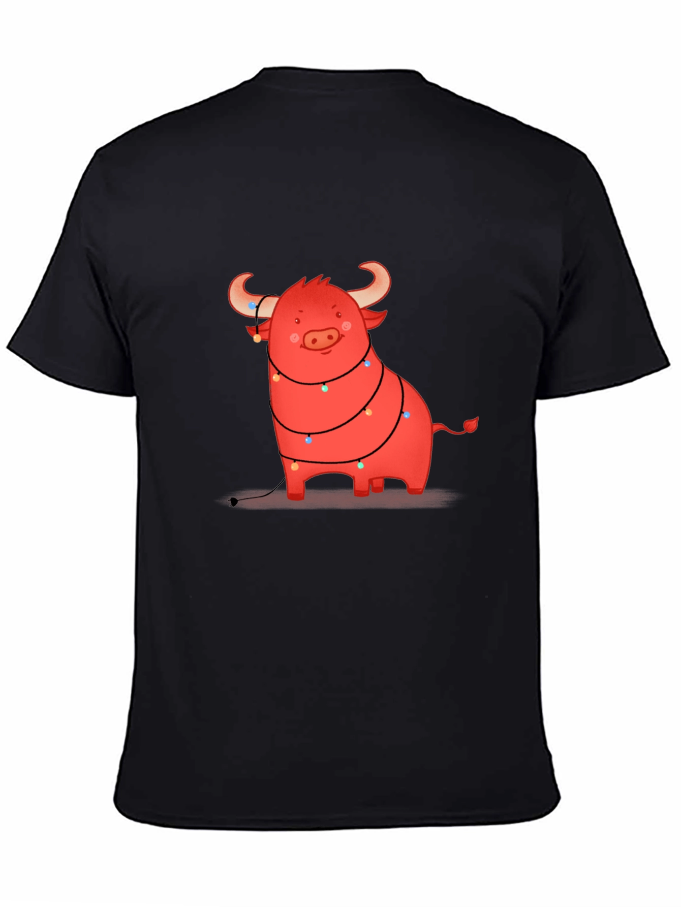 Festive Bull Graphic Tee - Holiday Cheer