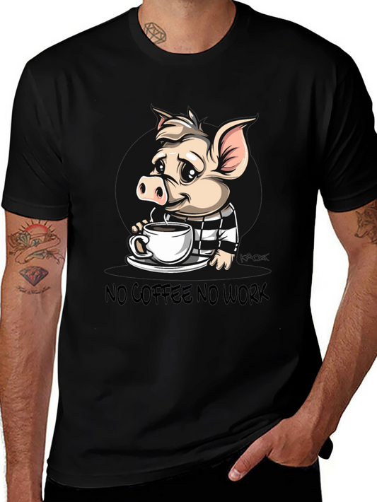 Coffee Pig Graphic Tee - No Coffee No Work!