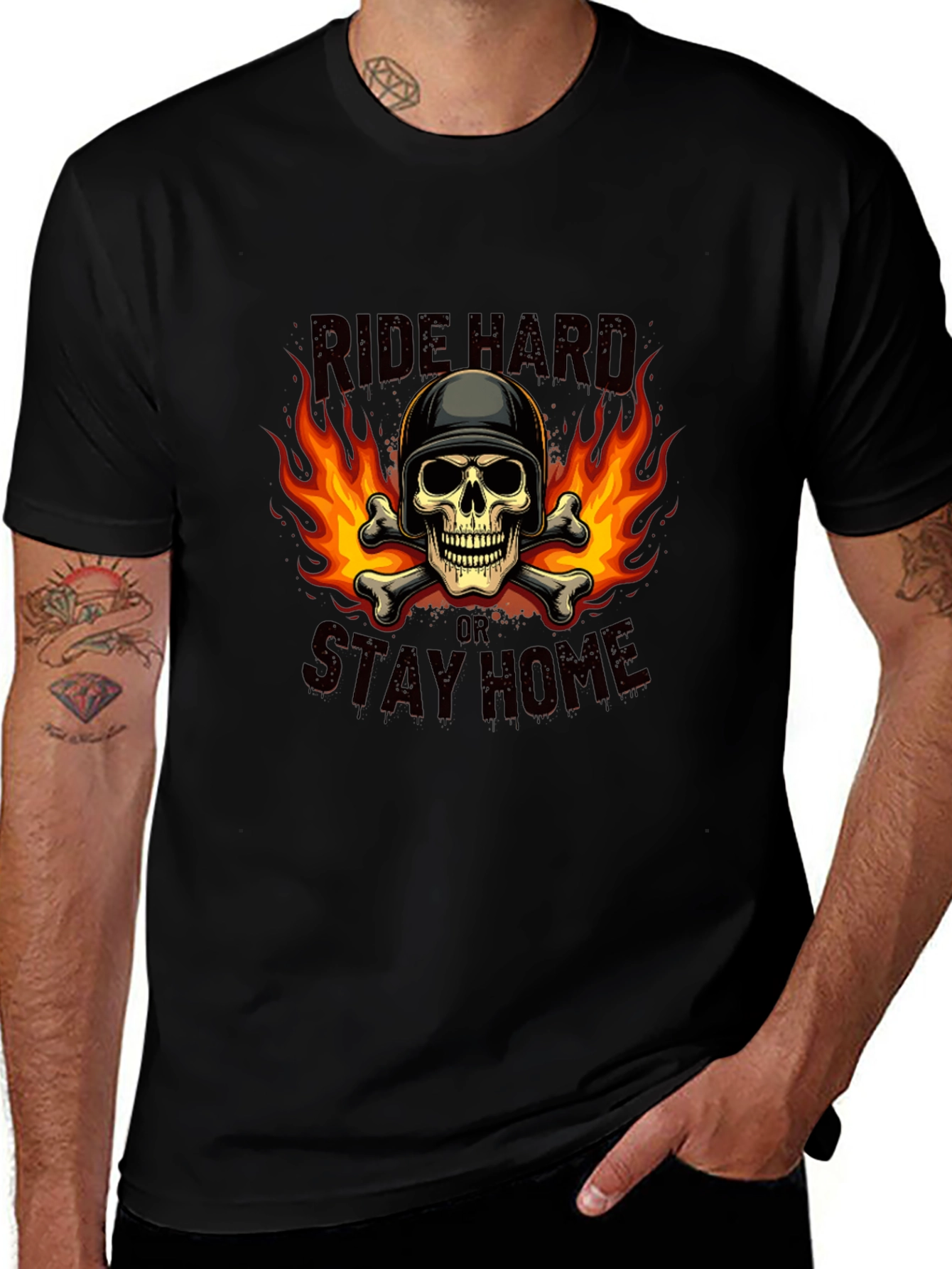 Ride Hard Skull Graphic T-Shirt