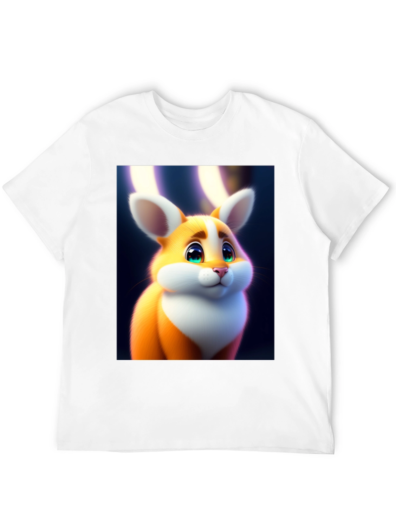 Cute Cartoon Bunny Graphic Tee - Soft Black Cotton