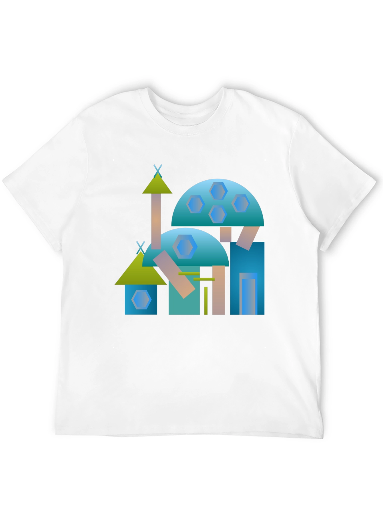 Abstract Geometric Building Black Tee
