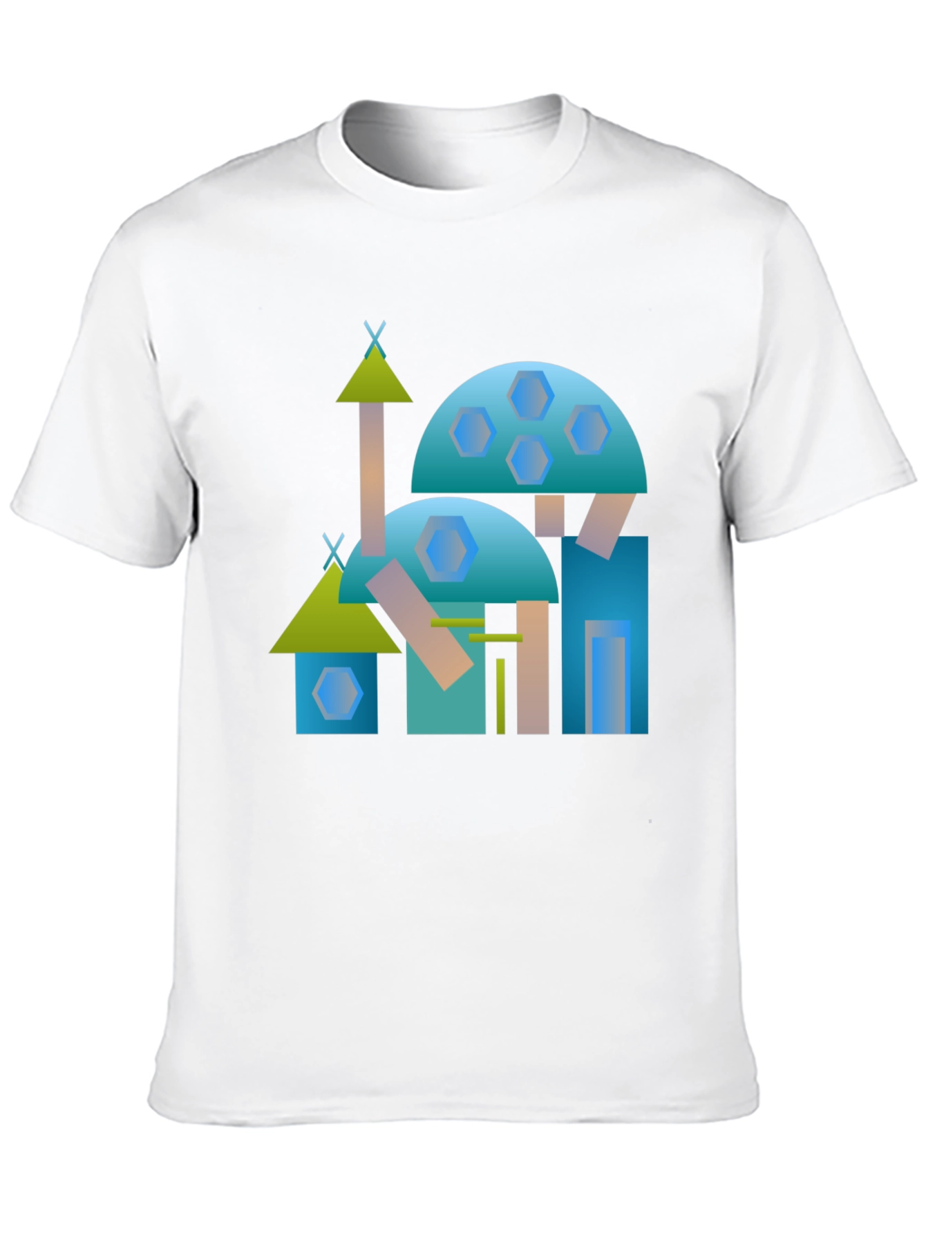 Abstract Geometric Building Black Tee