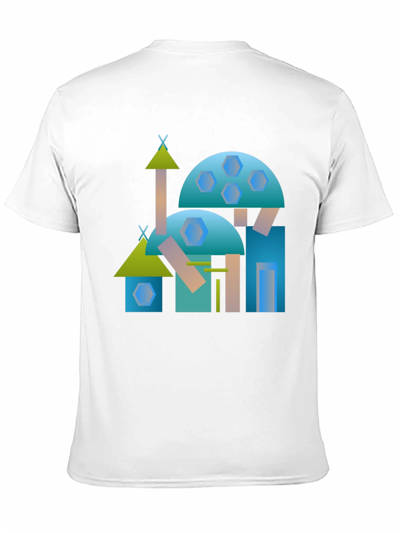 Abstract Geometric Building Black Tee