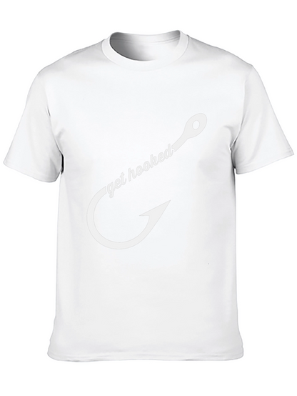 Get Hooked Fishing T-Shirt - Black Cotton Tee