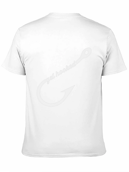 Get Hooked Fishing T-Shirt - Black Cotton Tee