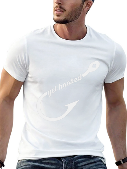 Get Hooked Fishing T-Shirt - Black Cotton Tee