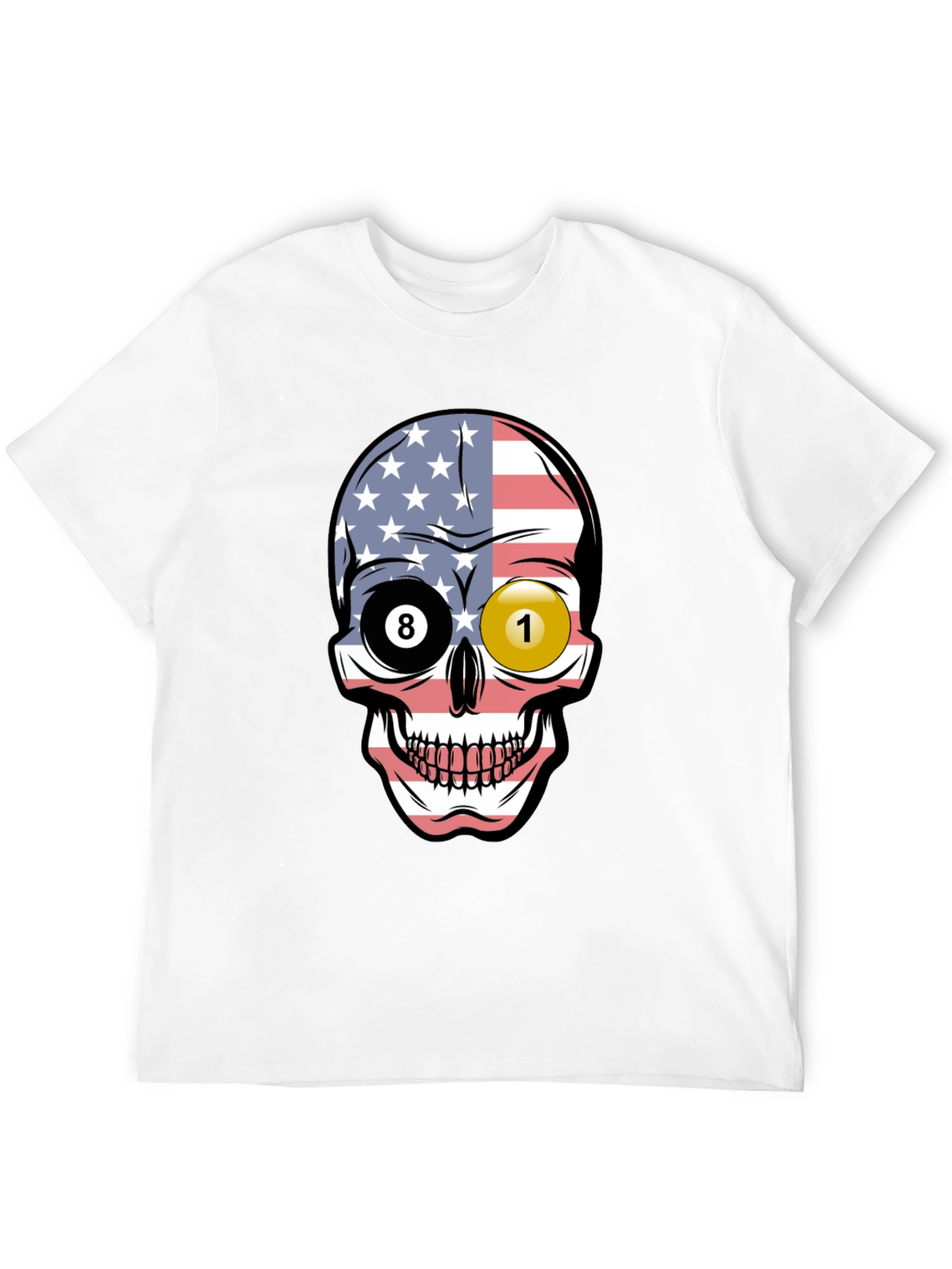 Pool Ball Skull Graphic T-Shirt