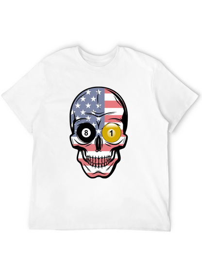 Pool Ball Skull Graphic T-Shirt