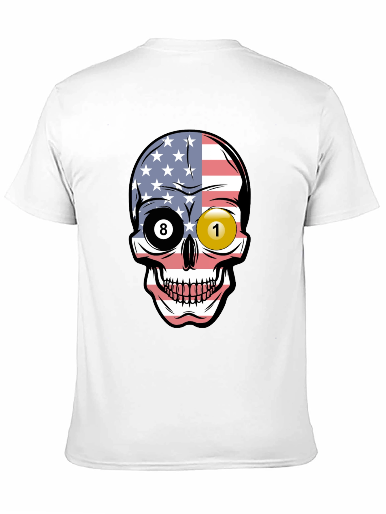 Pool Ball Skull Graphic T-Shirt