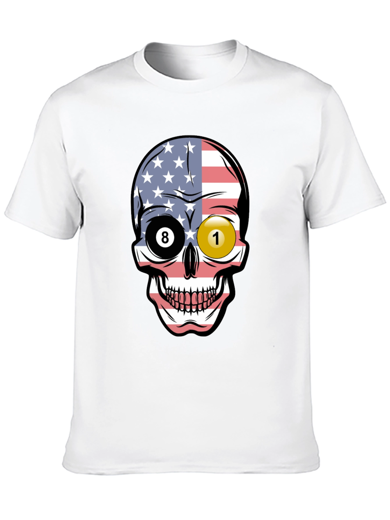 Pool Ball Skull Graphic T-Shirt