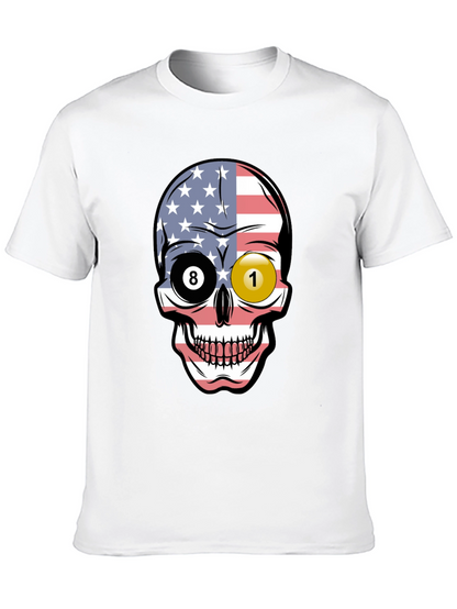 Pool Ball Skull Graphic T-Shirt