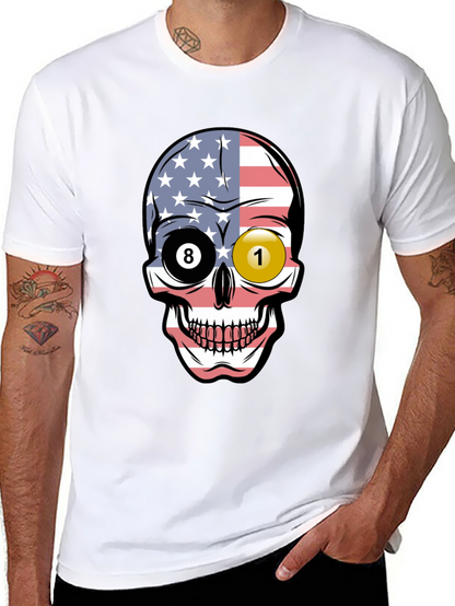 Pool Ball Skull Graphic T-Shirt