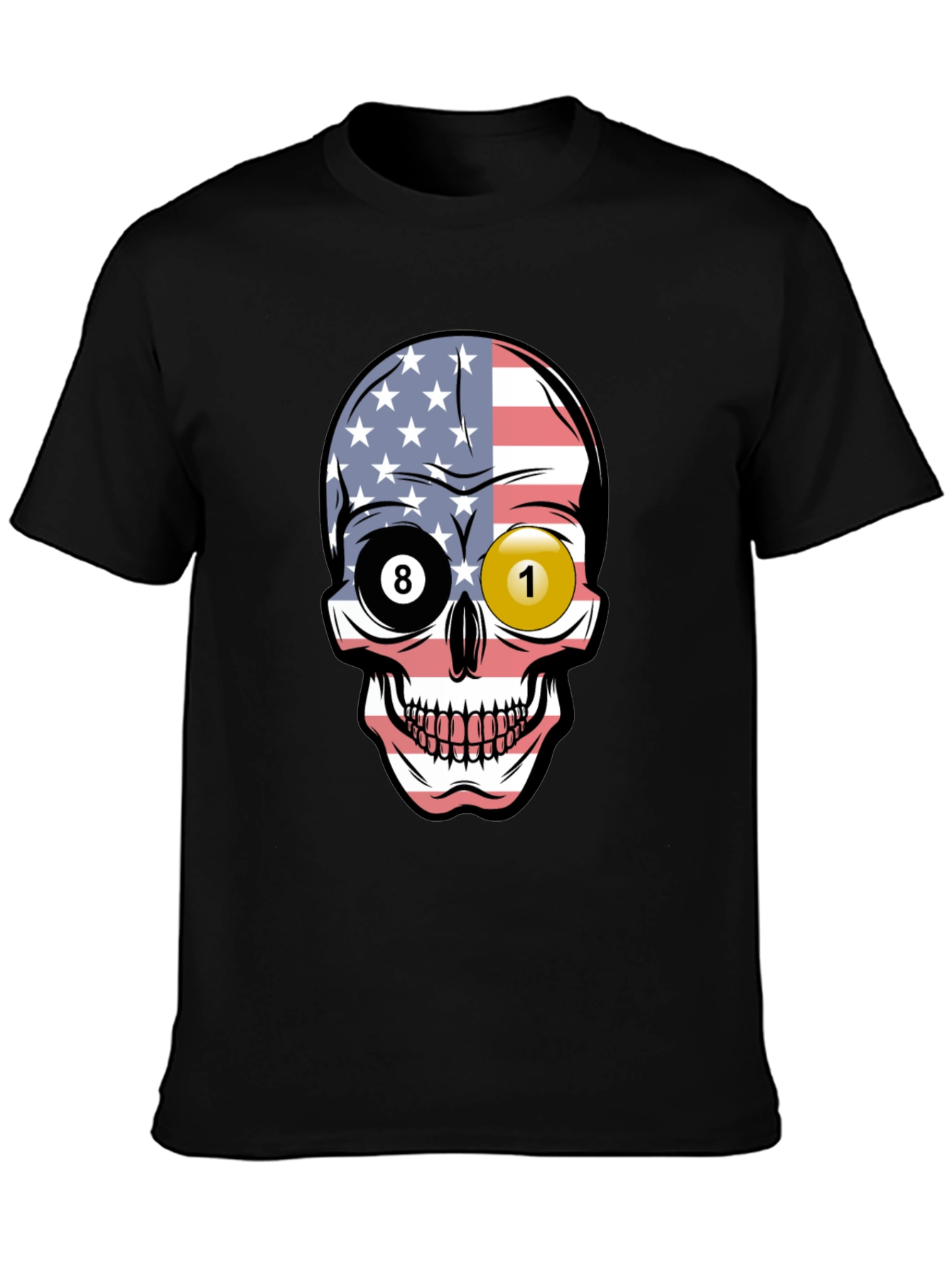 Pool Ball Skull Graphic T-Shirt