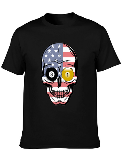 Pool Ball Skull Graphic T-Shirt