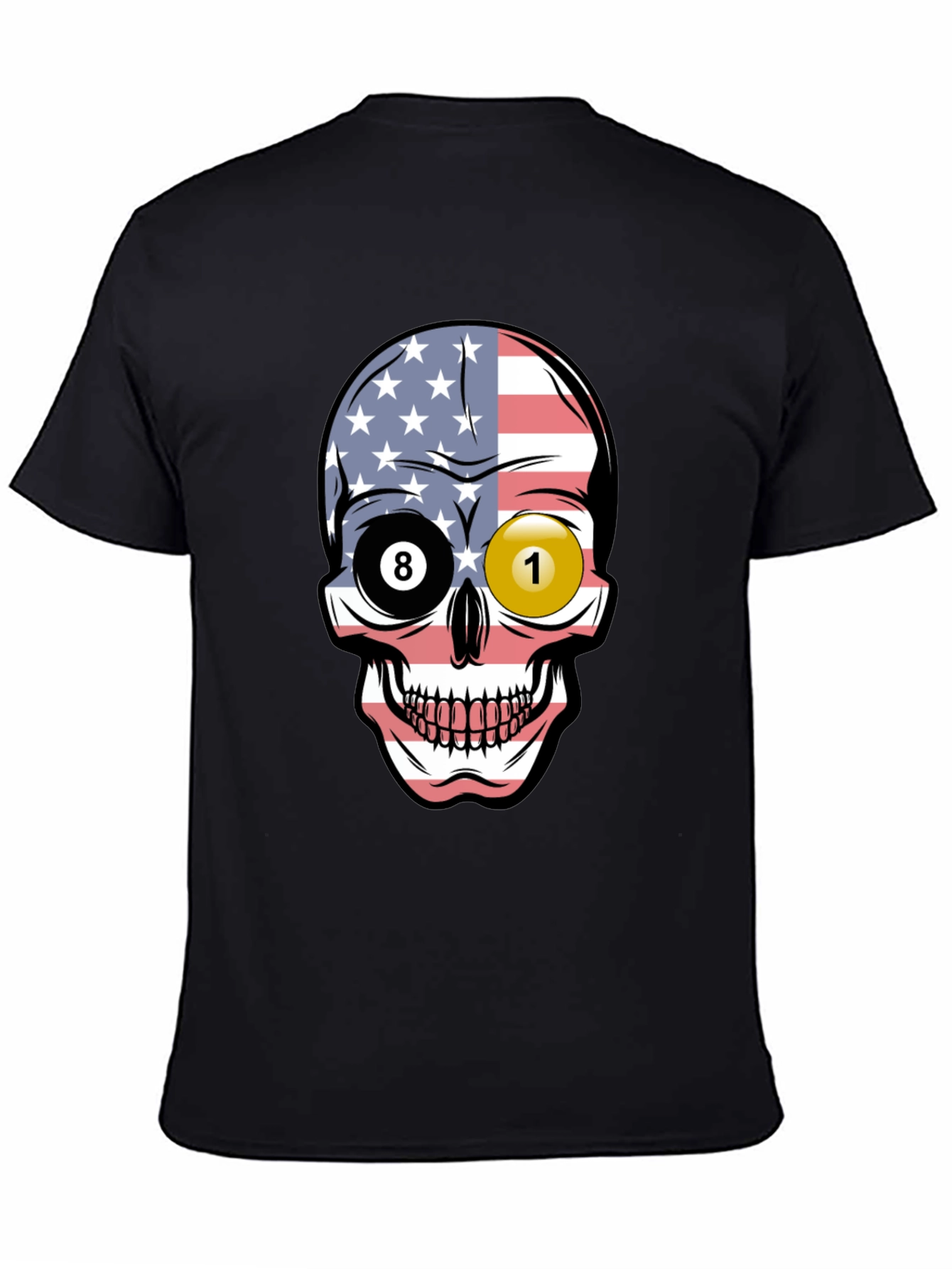 Pool Ball Skull Graphic T-Shirt