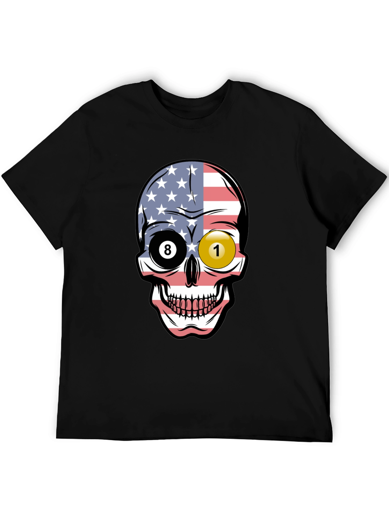 Pool Ball Skull Graphic T-Shirt