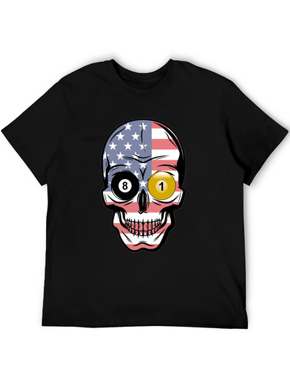 Pool Ball Skull Graphic T-Shirt