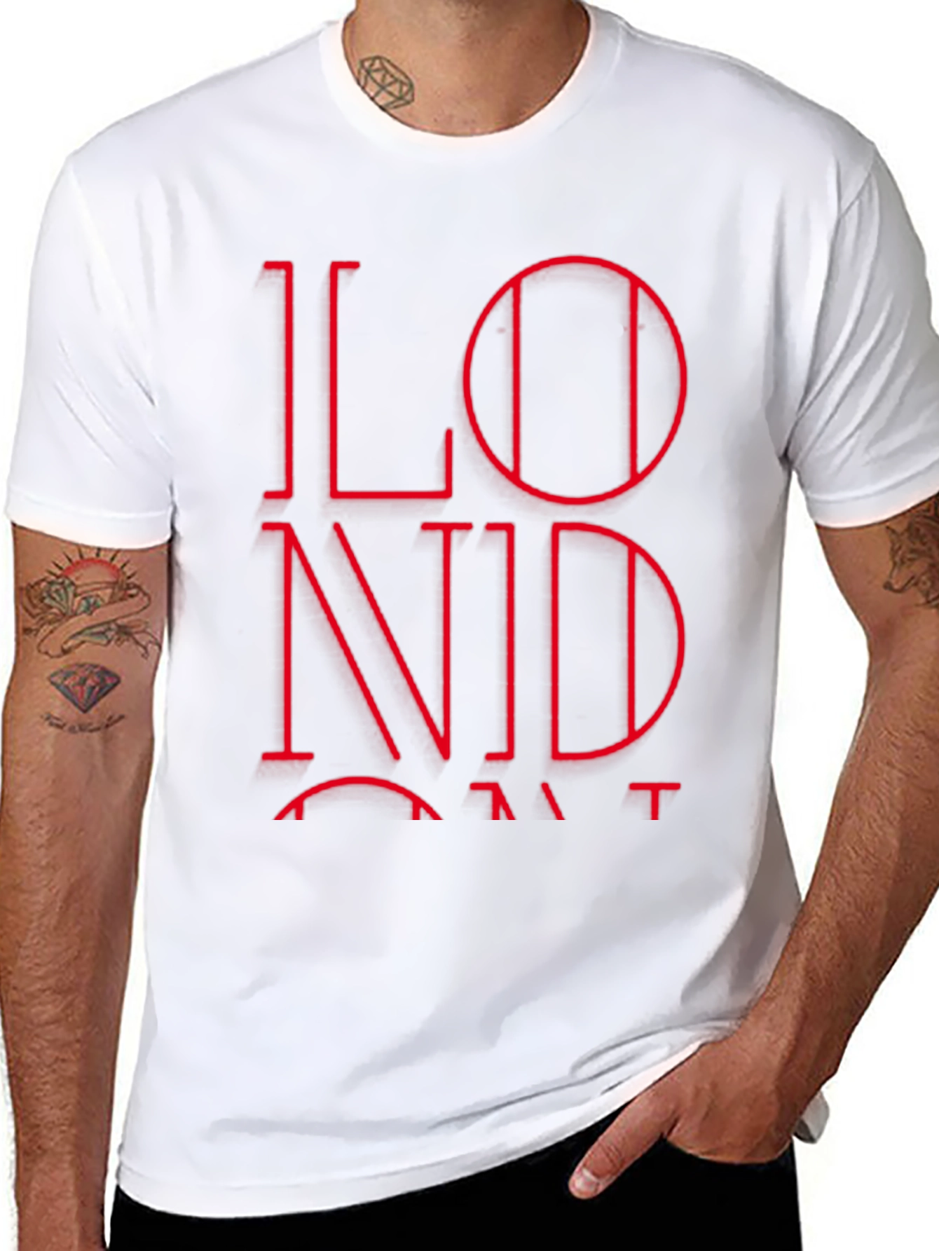 London Red Graphic Black T-Shirt