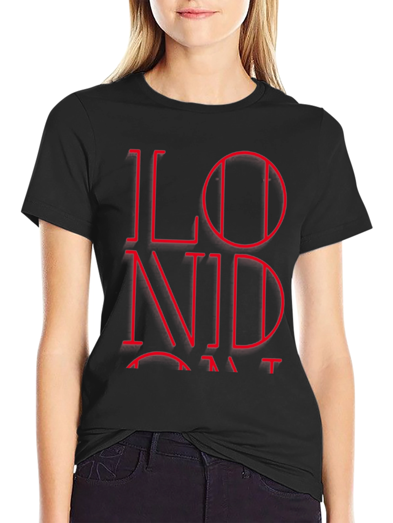 London Red Graphic Black T-Shirt