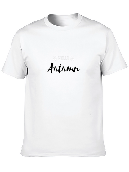 Hello Autumn Black T-Shirt - Seasonal Style