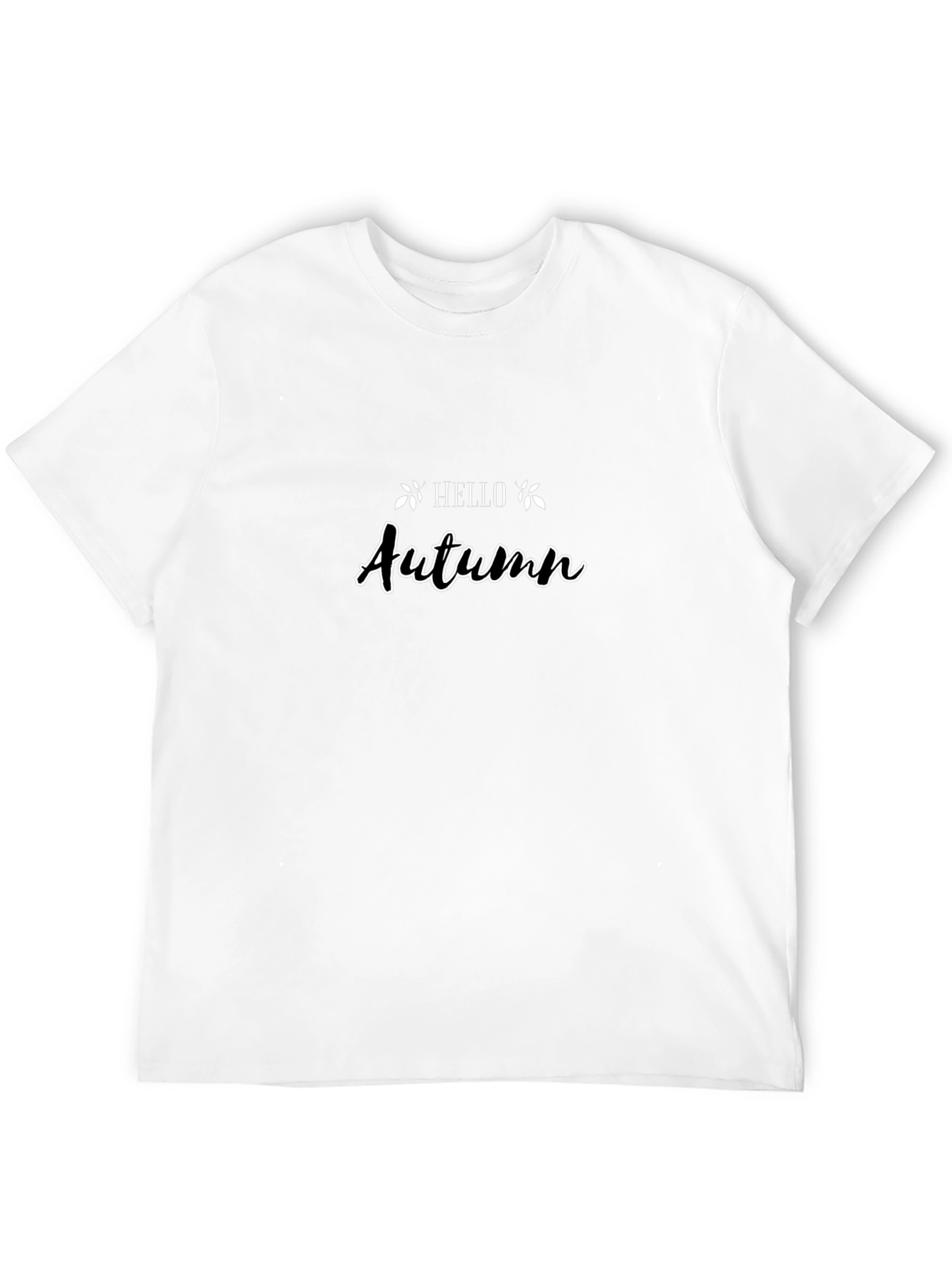Hello Autumn Black T-Shirt - Seasonal Style