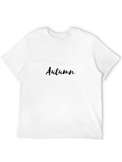 Hello Autumn Black T-Shirt - Seasonal Style