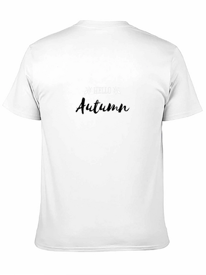 Hello Autumn Black T-Shirt - Seasonal Style